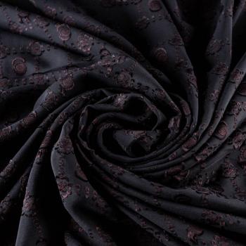 Шелк натуральный К32-513 черный набивной рисунок