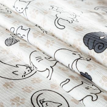 Полотно вафельное 007-03529 белый принтованный