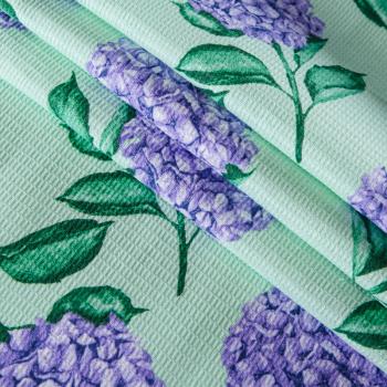 Полотно вафельное 007-13884 мятно-салатовый принтованный