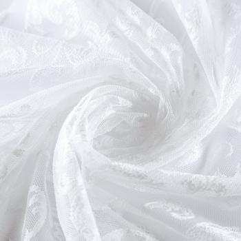 Тюль жаккардовый h-285 см 02-01-05077 белый однотонный