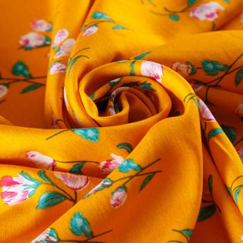 Штапель 069-13559 тыквенный принтованный