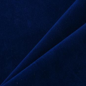Ткань портьерная негорючая бархат 09-02-13722 темно-синий однотонный