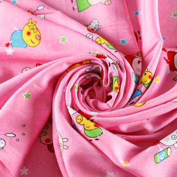 Штапель 069-08271 розовый принтованный