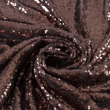 Ткань с пайетками 055-02817 шоколадный однотонный