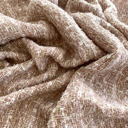 Твид шанель К22-357 бежево-молочный с люрексом