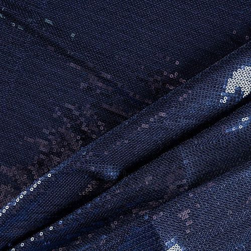 Ткань с пайетками К33-1010 синий однотонный