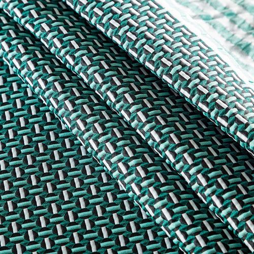 Жаккард 017-03032 бело-зеленый