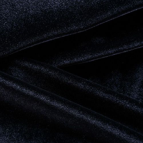 Бархат стрейч 002-09165 черный однотонный