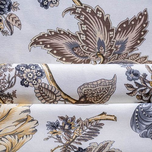 Ткань портьерная Т452-02-03 молочный принтованный