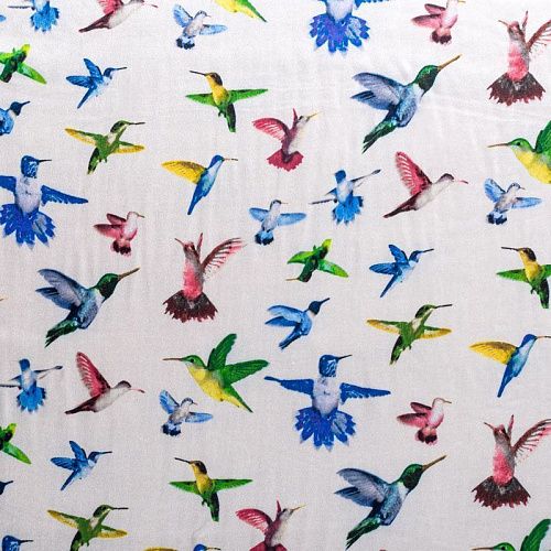 Шелк натуральный К01-243 белый принтованный