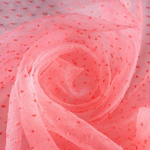 Органза с флоком К33-256 карминово-розовый однотонный