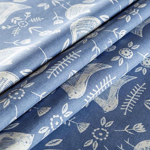 Ткань портьерная 19-02-04587 синий принтованный