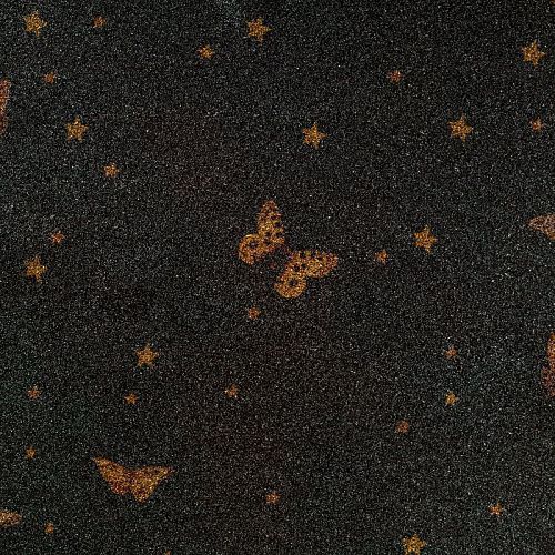 Креп-шифон натуральный К36-165 черный принтованный