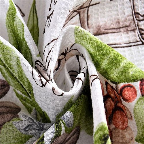 Полотно вафельное 007-11022 ванильный принтованный