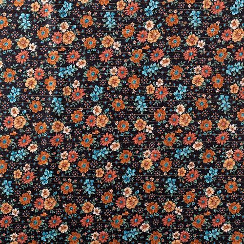 Вискоза с люрексом 009-00904 черный принтованный