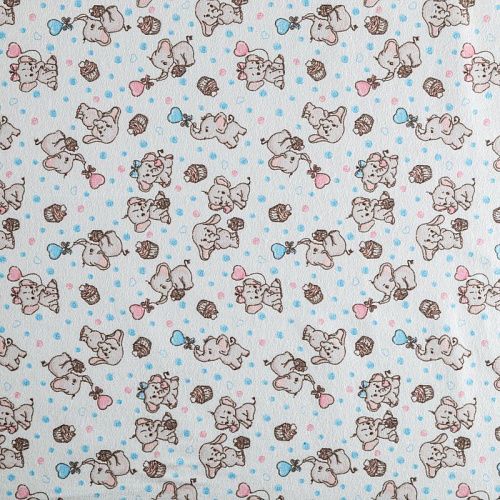 Фланель 060-03546 белый принтованный