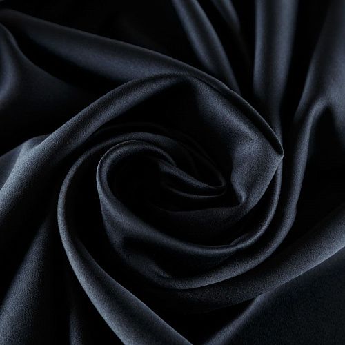 Сатин двойной 001-06647 черный однотонный