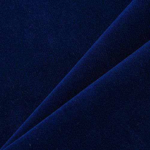Ткань портьерная негорючая бархат 09-02-13722 темно-синий однотонный