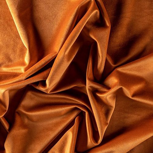 Ткань портьерная бархат h-290 см 09-02-00065 золотистая охра однотонный