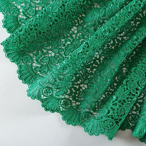 Гипюр-макраме К12-959 изумрудный