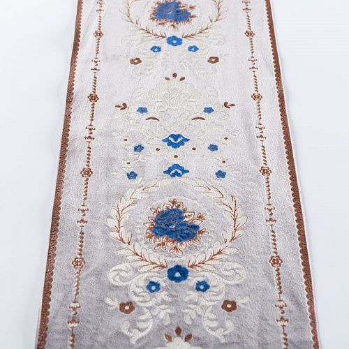 Бордюр велюровый 15,5 см 0000-357-104-028 серый с цветами