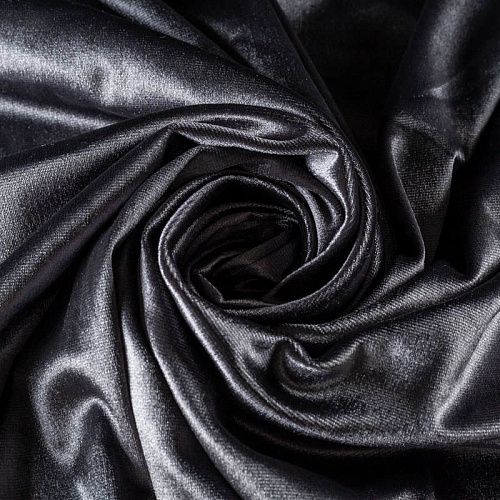 Бархат-лайкра К33-573 серый однотонный