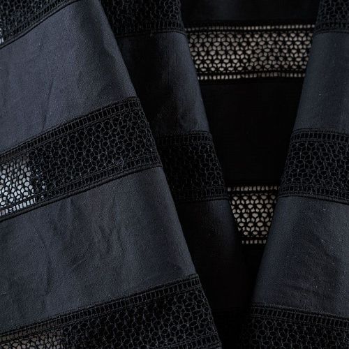 Коттон с вышивкой 063-08502 черный однотонный