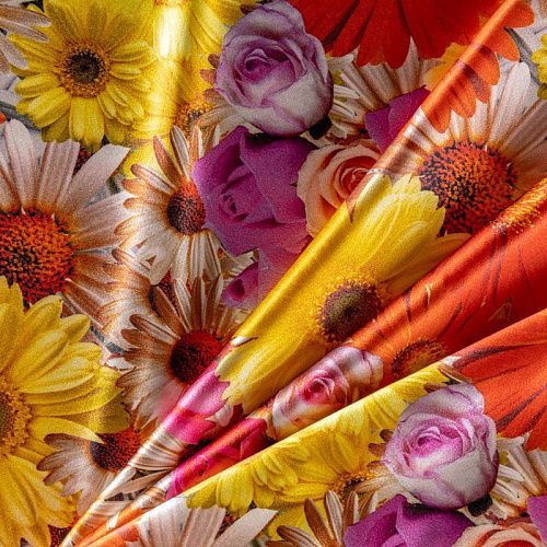 Шелк натуральный К2-406 белый принтованный