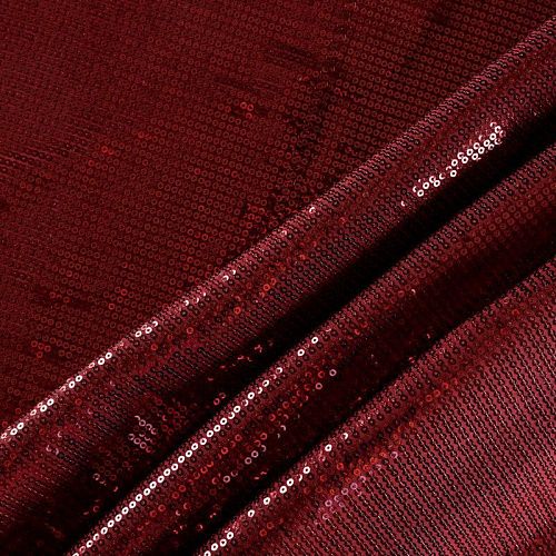 Ткань с пайетками 055-03093 вишневый однотонный