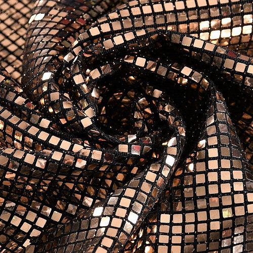 Трикотаж с пайетками 056-11075 черный/золото