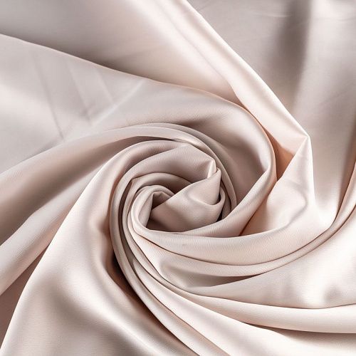 Креп-сатин стрейч К33-847 экрю однотонный