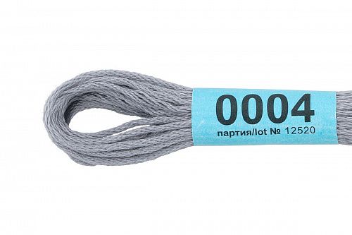 Нитки для вышивания Gamma мулине 8 м 0004 светло-серый