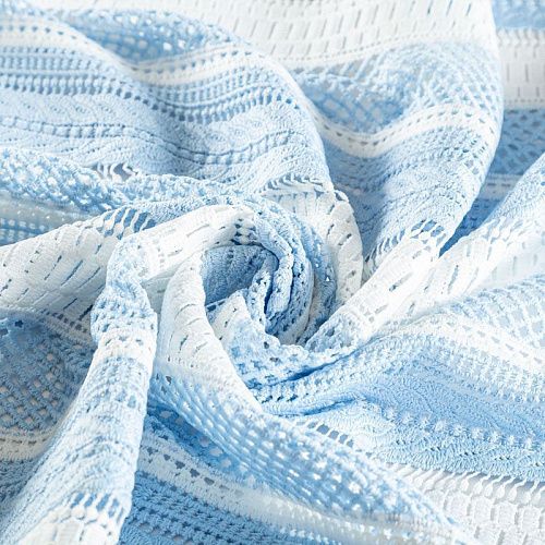 Гипюр-макраме К21-1077 бело-голубой 