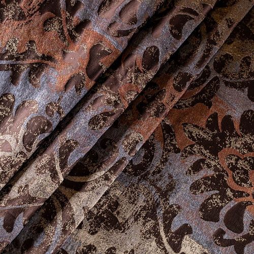 Ткань портьерная жаккард Т343-02-07 шоколадно-терракотовый