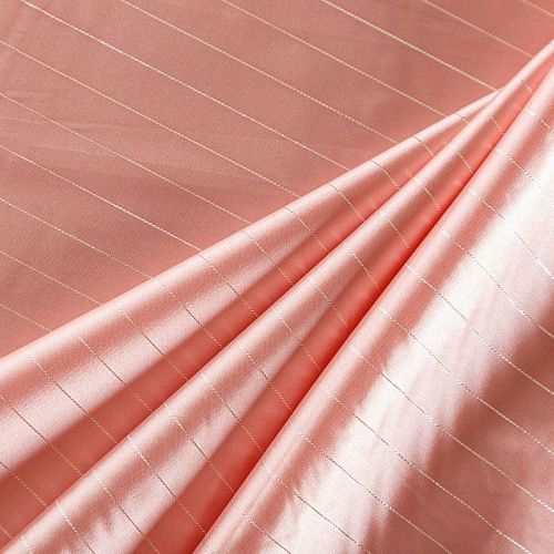 Шелк синтетический с люрексом 065-06922 розовый румянец однотонный