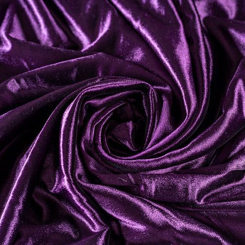 Бархат-лайкра К33-764 пурпурный однотонный