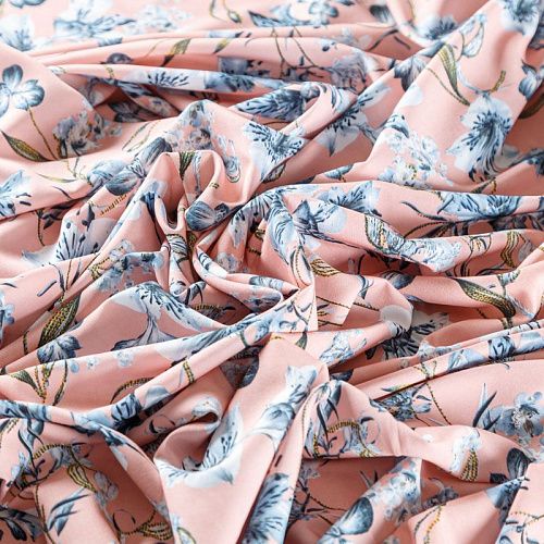 Вискоза "Лоренцо" 036-08215 выбеленный персиковый принтованный