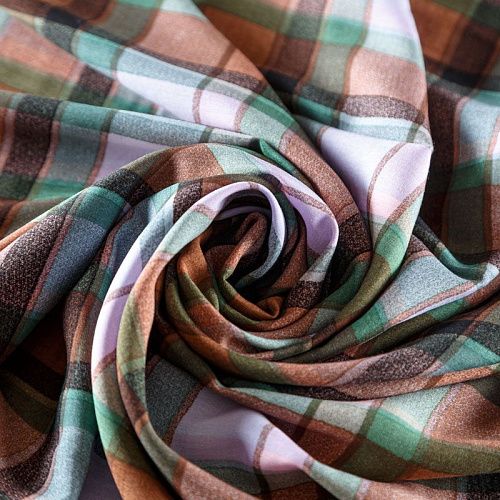 Штапель 069-08316 коричневый принтованный