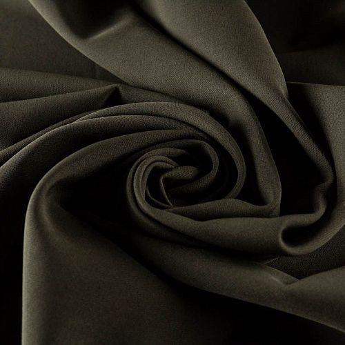 Креп К33-620 темно-зеленый хаки однотонный