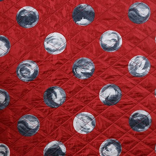 Ткань курточная 033-06558 красный принтованный