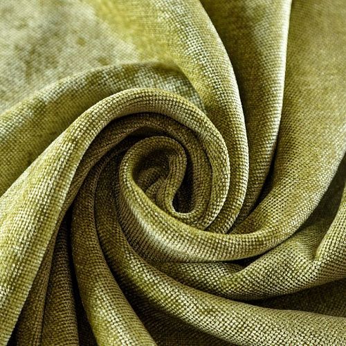 Ткань портьерная шенилл h-300 см 21-02-09463 темно-салатовый однотонный