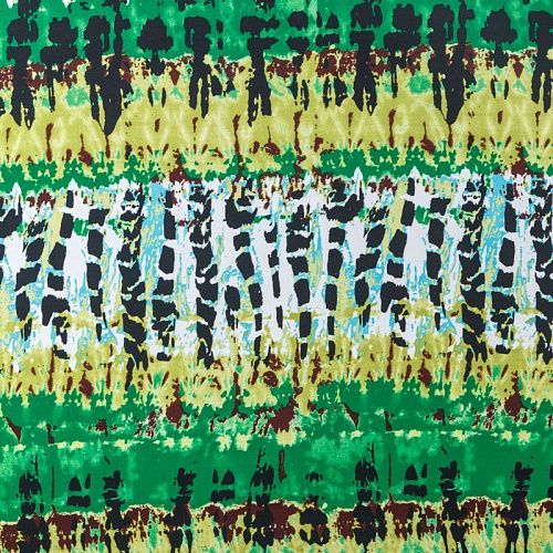 Креп 026-08236 зеленый принтованный