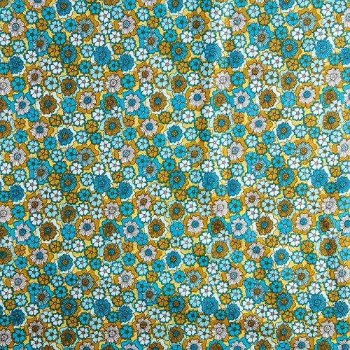 Хлопок 063-02032 желто-голубой принтованный