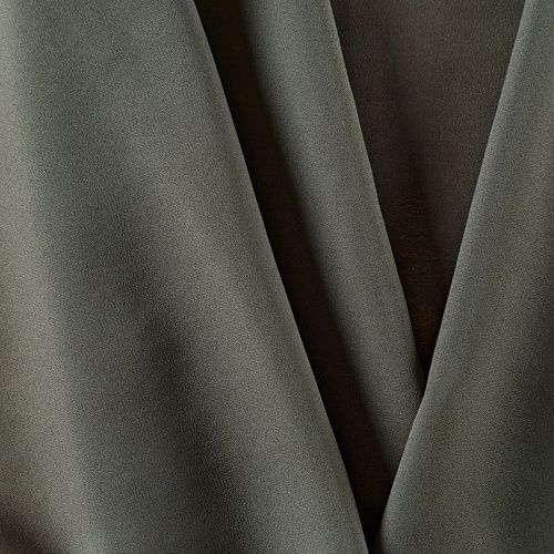 Креп-шифон 027-09818 зеленый хаки однотонный