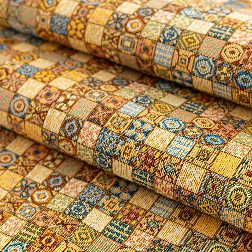 Гобелен гостиный 513-02-32 коричнево-голубой мозаика