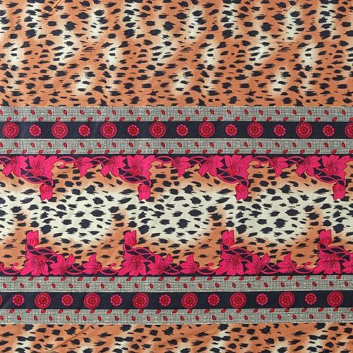 Хлопок 063-08190 бежевый принтованный