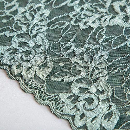 Кружево эластичное 170 мм Ф01-0081 малахитовый зеленый