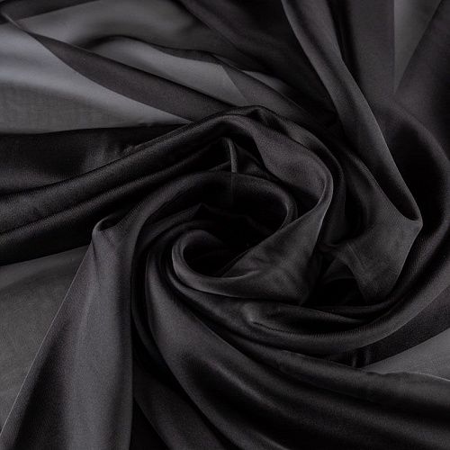 Шифон К33-897 черный однотонный