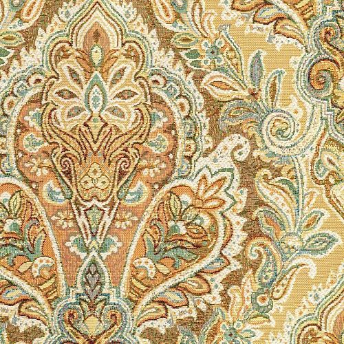 Гобелен гостиный 513-02-21 коричнево-бирюзовый вензеля