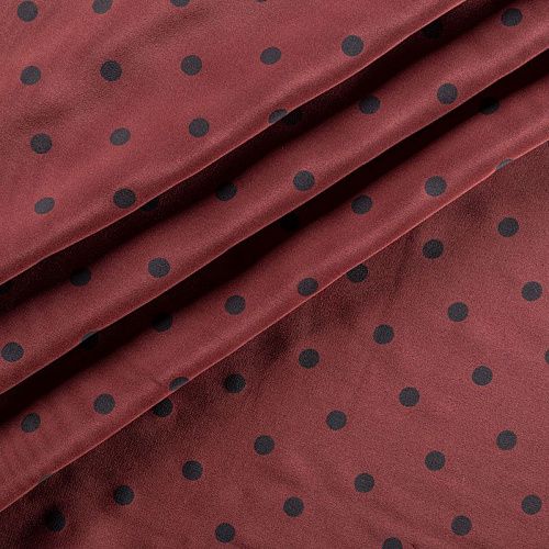 Крепдешин натуральный К4-178 коричнево-бордовый принтованный